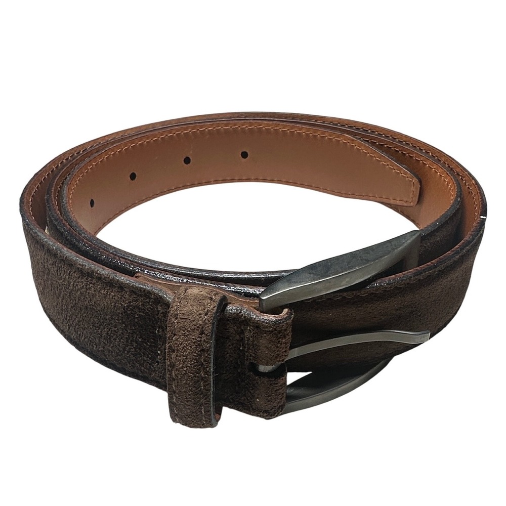 Vintage Bachrach Mens Genuine Leather Suede Belt‎ Size 44 Buckle Made in Italy